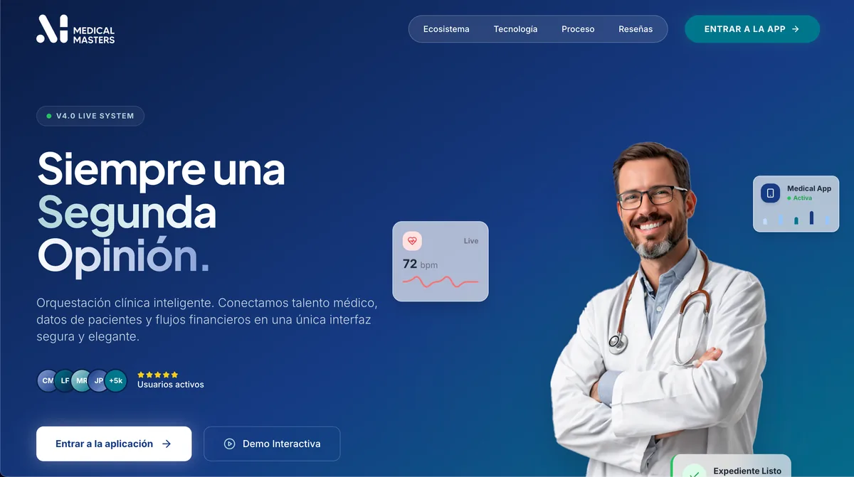 Medical Masters — plataforma médica profesional — proyecto de desarrollo web por José Gaspard